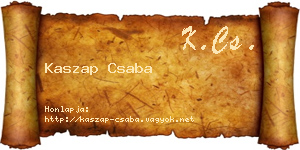 Kaszap Csaba névjegykártya
