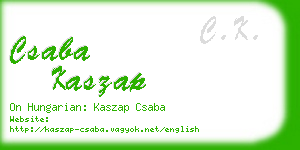 csaba kaszap business card